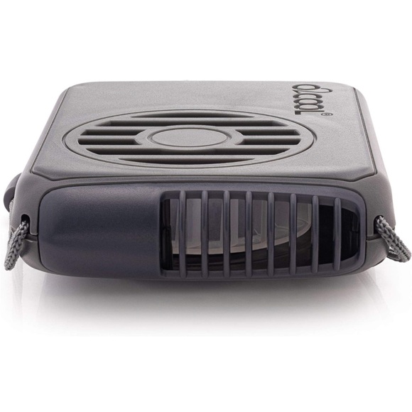 O2COOL Personal Travel Rechargeable Battery Powered Neck Cooling Fan Gray - Picture 2 of 4